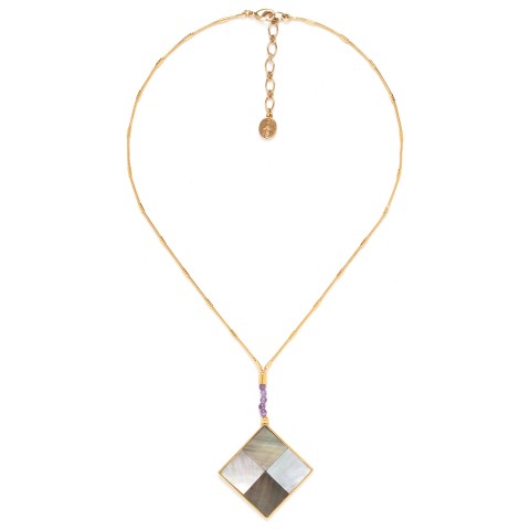 Колье из аметиста и перламутра 15--41521